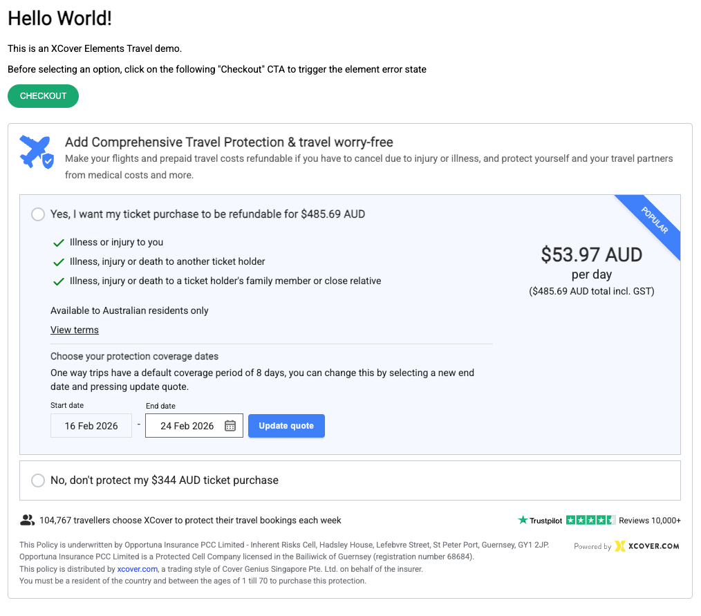 XCE Ticketing Demo
